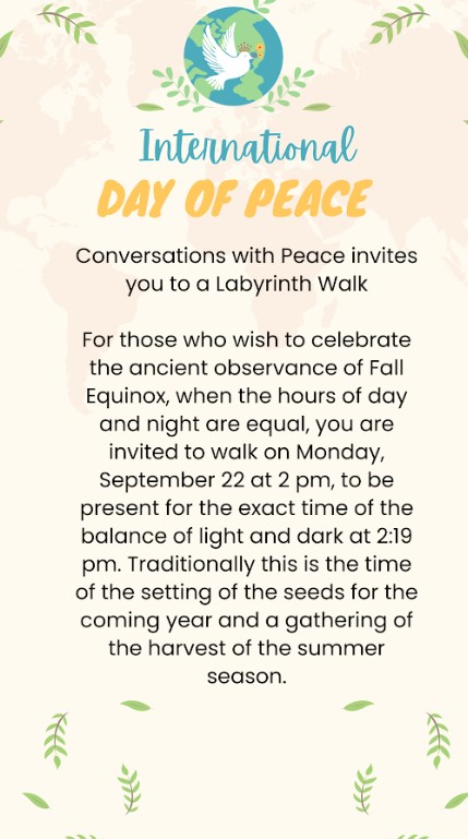 DAY OF PEACE -  FALL EQUINOX