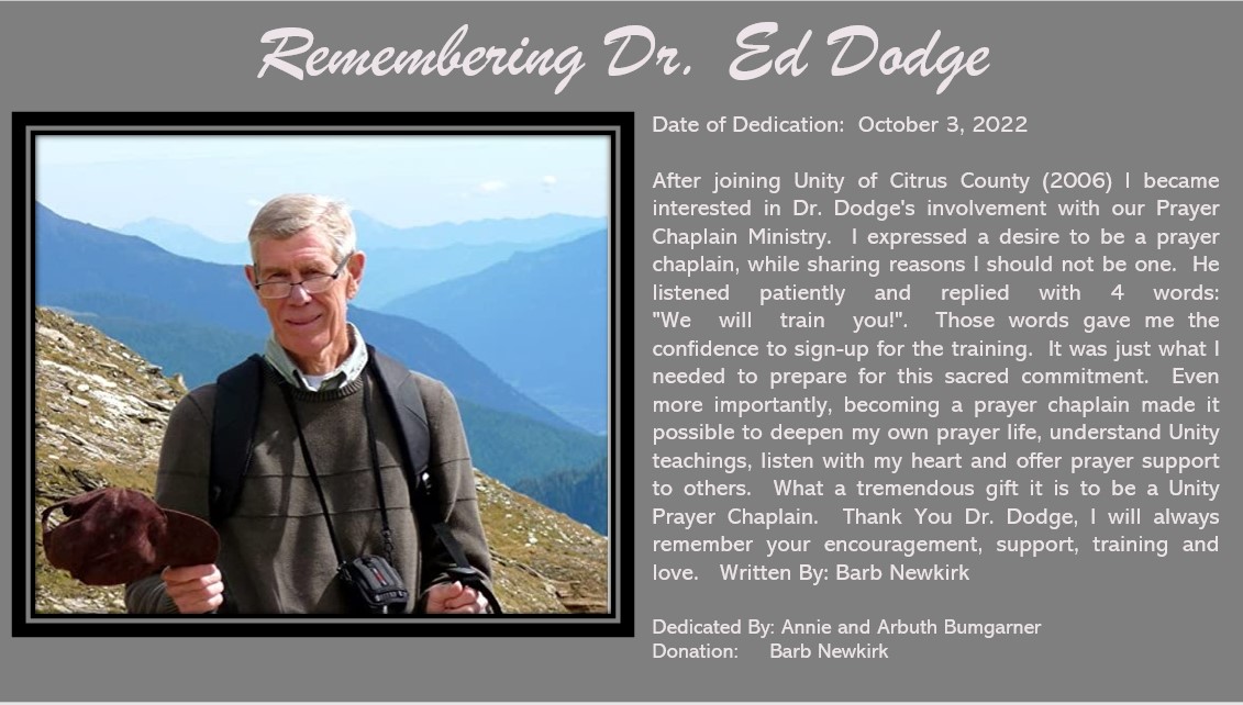 In memory of Ed Dodge