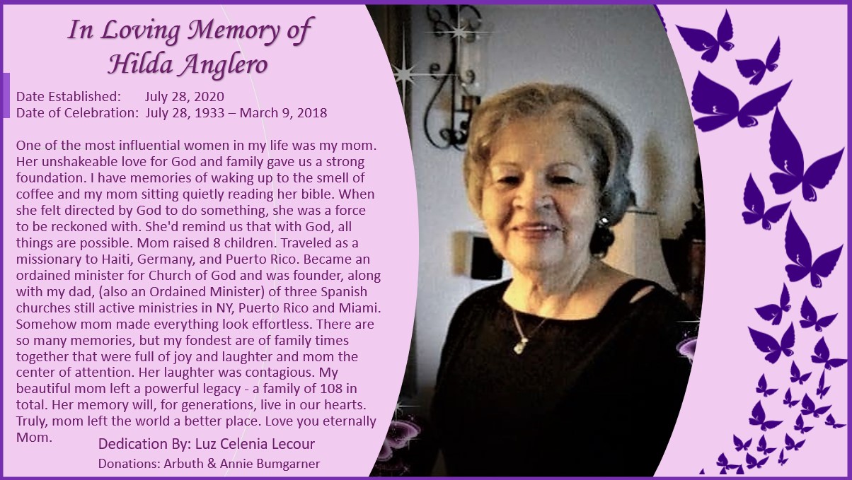 In memory of Hilda Anglero