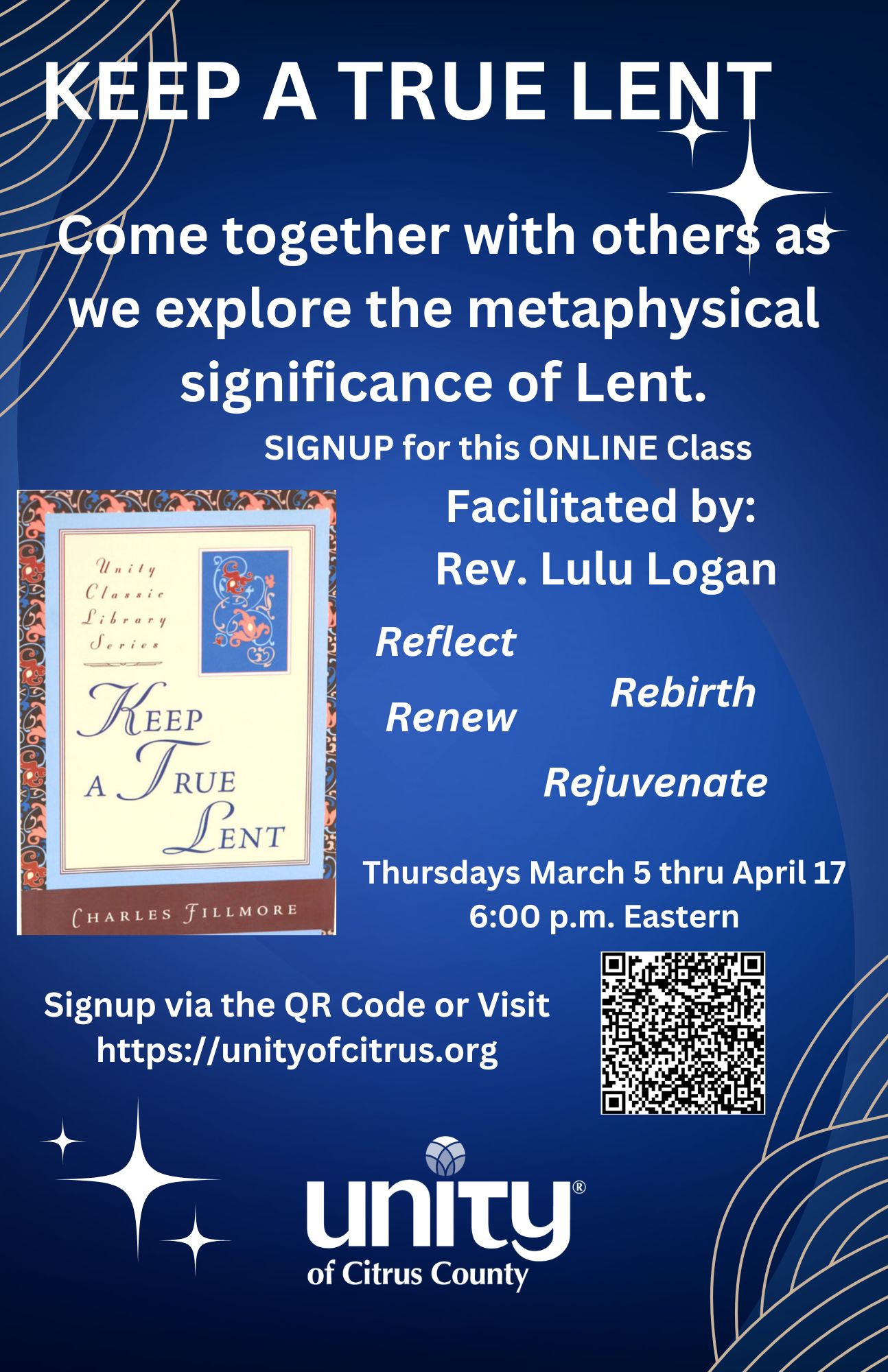 Class - KEEP A TRUE LENT - With Rev. Lulu Logan | Unity of Citrus County