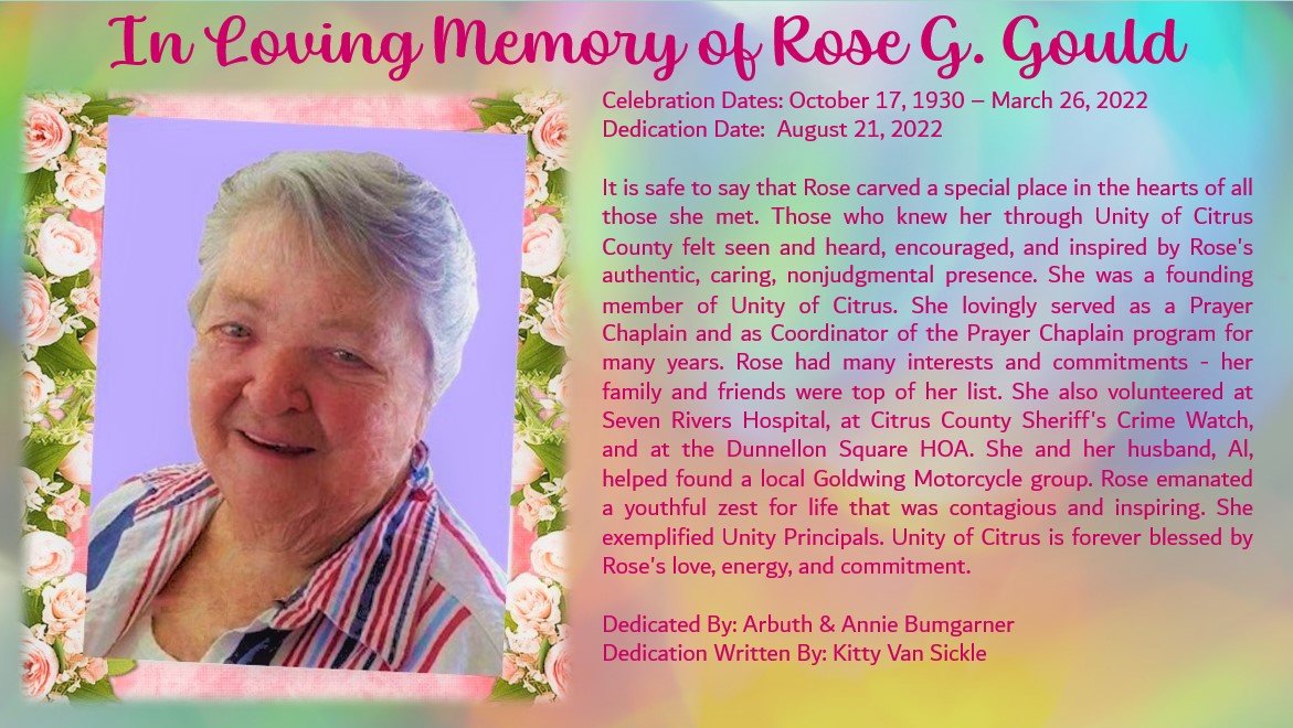 In memory of Rose Gould