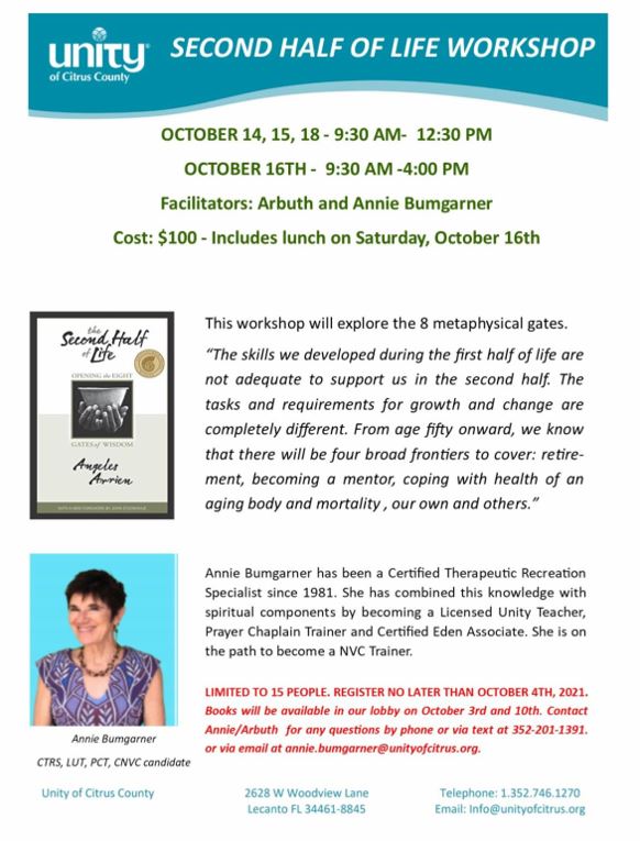 Second Half of Life Workshop | Unity of Citrus County
